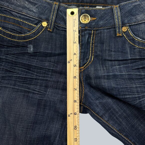 Guess Premium Y2K Vintage Womens Flared Blue Denim Jeans Size 31 Made in USA - Picture 6 of 11